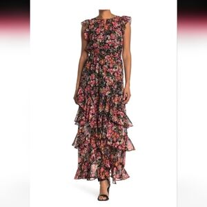 RACHEL Rachel Roy Black Floral Maxi Dress